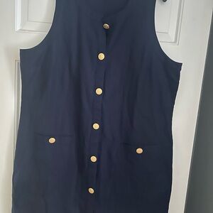 Vineyard Vines Navy Top with Gold Accent Dress, XL